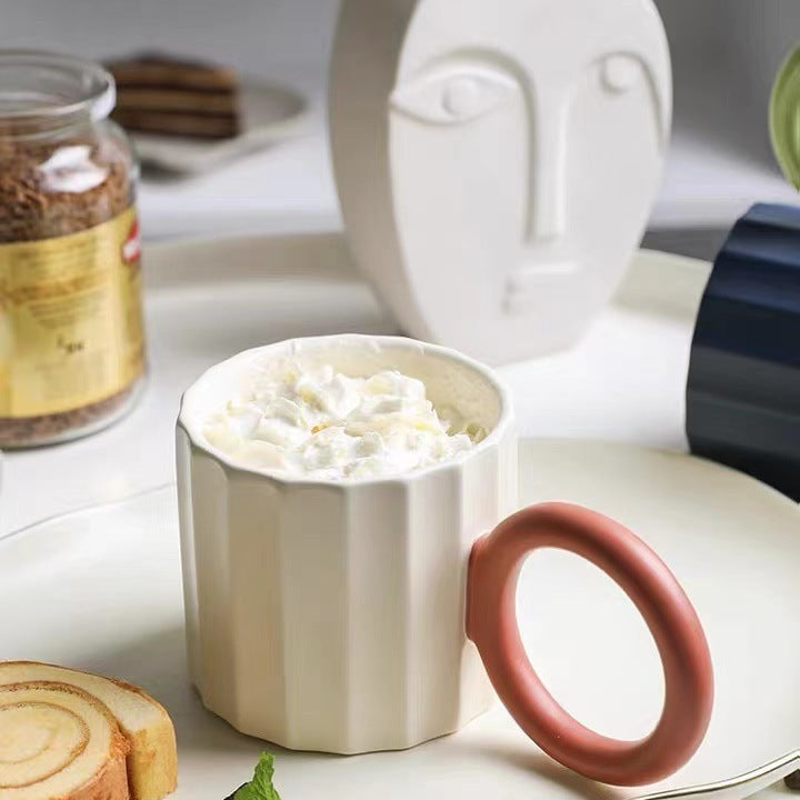 Nordic Ins Color Contrast Big Ear Ceramic Mug With High Color Value
