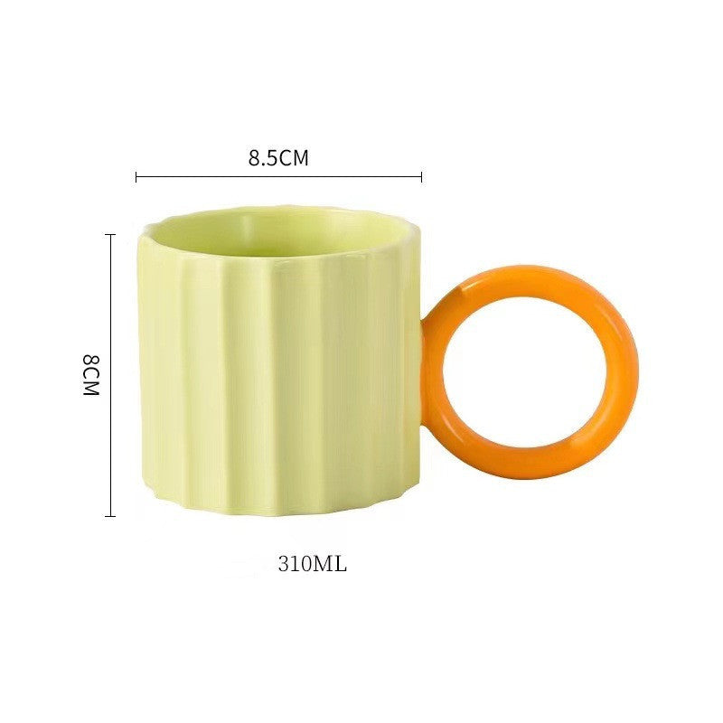 Nordic Ins Color Contrast Big Ear Ceramic Mug With High Color Value