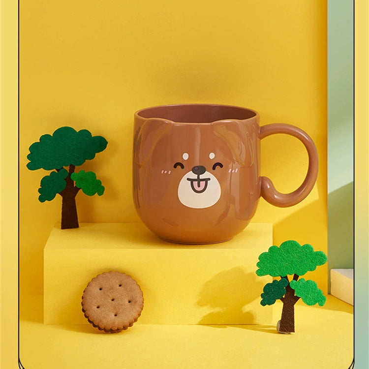 Children's Cute Cartoon Mouthwash Fashionable Shatterproof Plastic Handle Cup