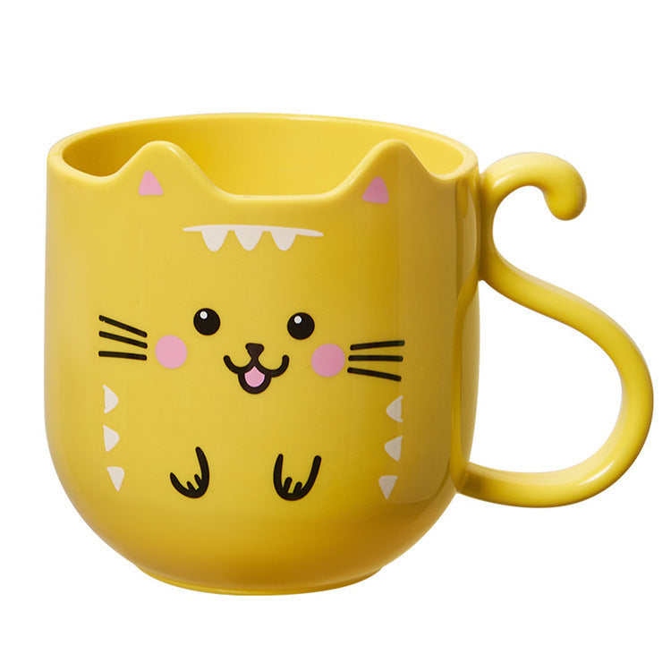 Children's Cute Cartoon Mouthwash Fashionable Shatterproof Plastic Handle Cup