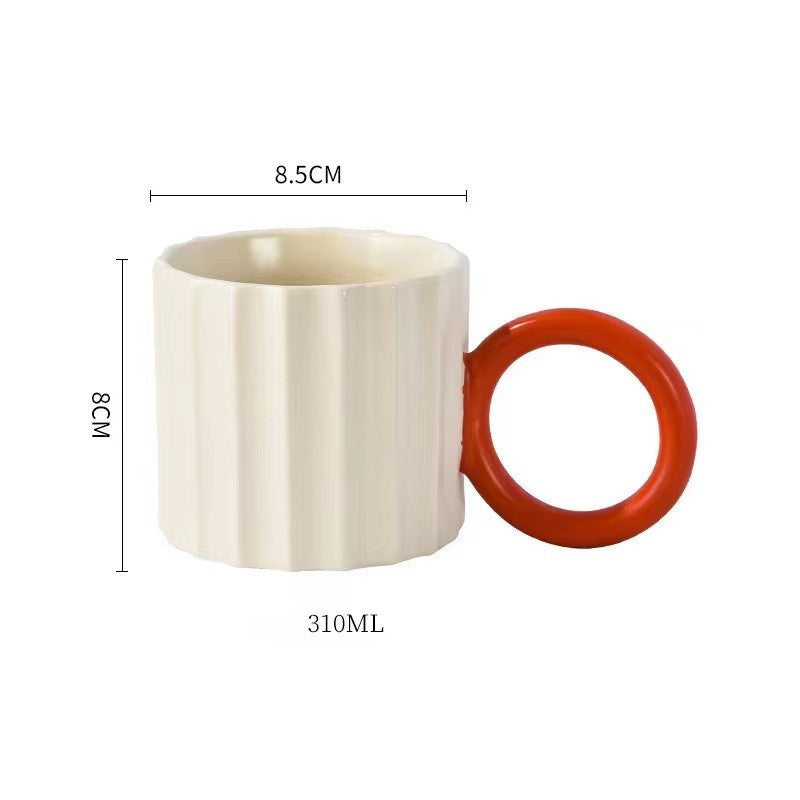 Nordic Ins Color Contrast Big Ear Ceramic Mug With High Color Value