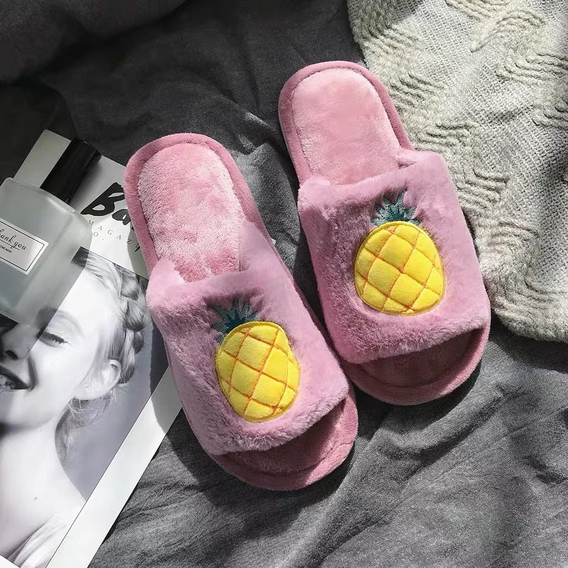 Fruit fur slippers