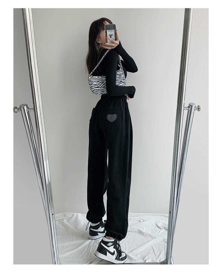Sweatpants Women Love Pocket Loose Drawstring Drawstring Pants SpringSummer Autumn New Casual Sweatpants