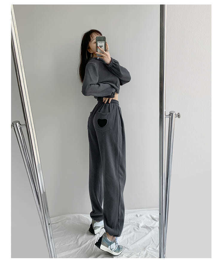 Sweatpants Women Love Pocket Loose Drawstring Drawstring Pants SpringSummer Autumn New Casual Sweatpants
