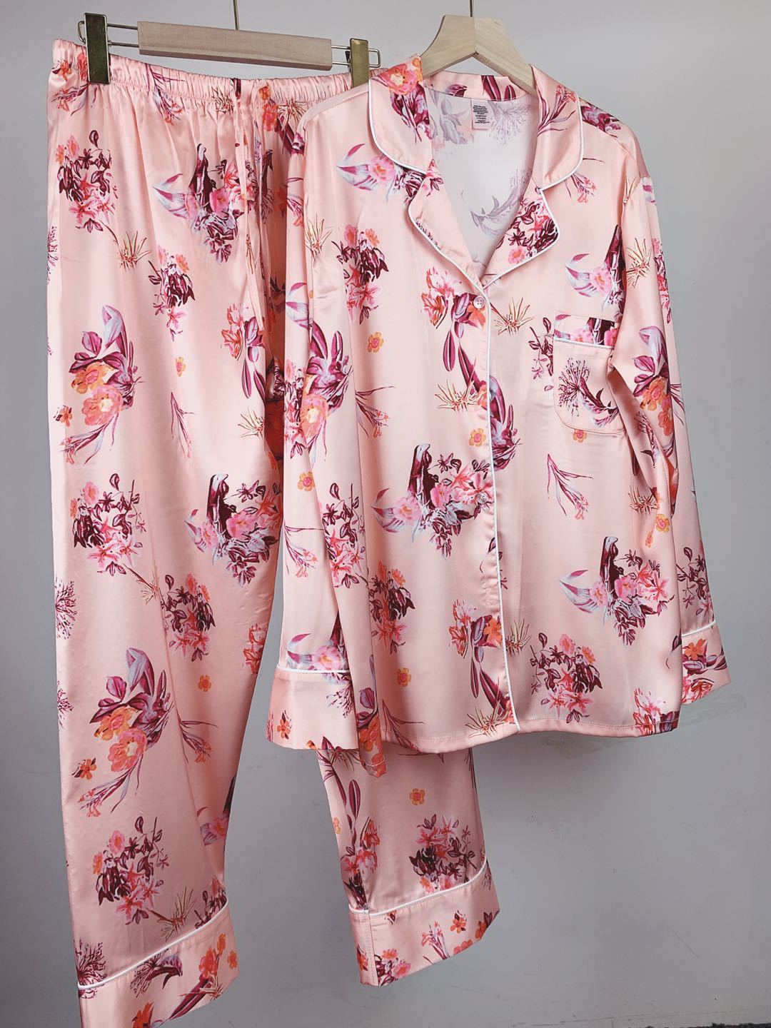 Imitation Ice Silk Pajamas Women Spring And Autumn Long-sleeved Trousers