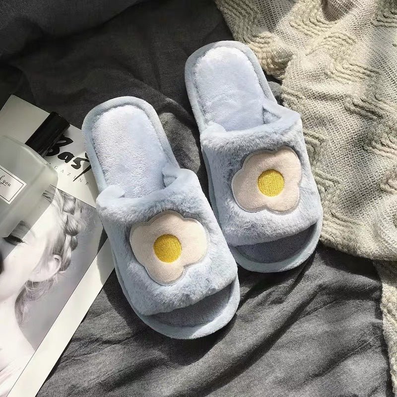 Fruit fur slippers