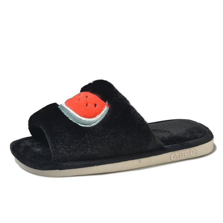 Fruit fur slippers