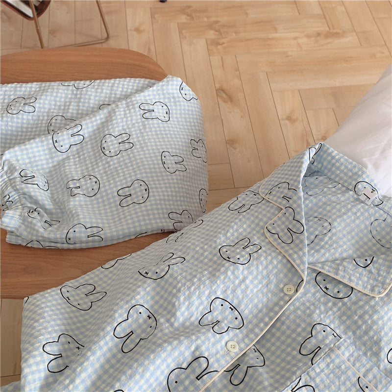 Cute Rabbit Pajamas For Women Sweet Long Sleeve Cardigan Suit
